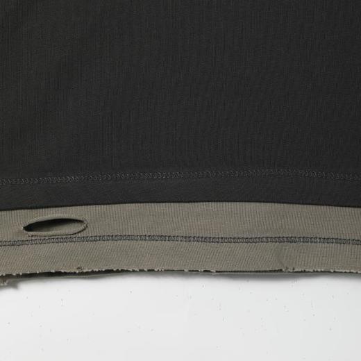 SDSA男装2026新款轻奢潮牌宽松撞色下摆拼接破洞圆领短袖T恤百搭 商品图3