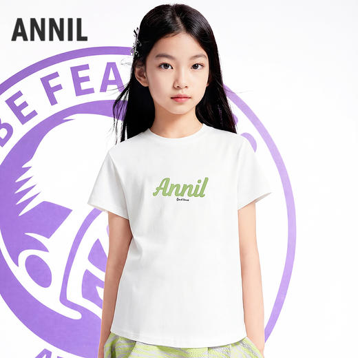 男女童圆领短袖针织衫夏季新款安奈儿童装EM621825 商品图0