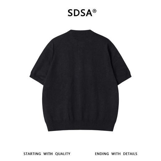 SDSA男装2026新款轻奢亨利领民族风刺绣针织短袖新中式通勤上衣 商品图4