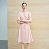 IWY/樱花酪粉色职业连衣裙女七分袖收腰春夏漂亮连衣裙6Q07 商品缩略图4