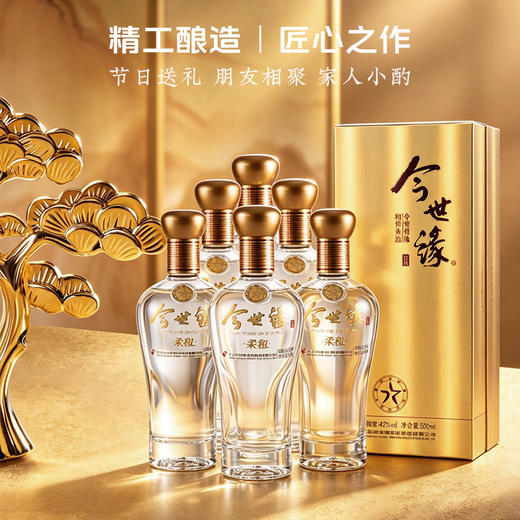 今世缘 柔和金 42度 浓香型白酒 500ml*6瓶 商品图0