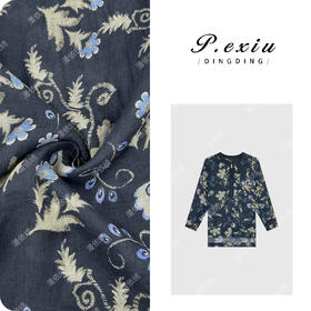 04-3潘依绣丁丁宠粉100%苎麻圆领拉链半开襟长袖衬衫 M8613