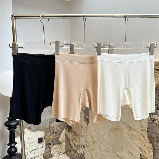 官网109！曼家裸感莫代尔罗纹安全裤 桑蚕丝底裆 免穿内裤 无痕透气防走光打底裤 商品图3