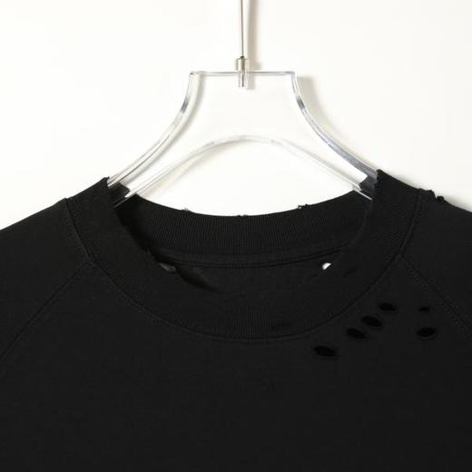 SDSA男装2026新款高贵轻奢美式潮牌纯色破洞设计圆领短袖T恤百搭 商品图1