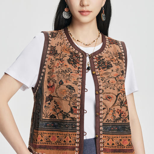 凯喜雅 圆领中式马甲（5-7天发货） 商品图1