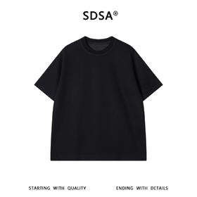 SDSA男装2026新款高贵轻奢简约肌理感纯色圆领短袖T恤百搭时尚潮
