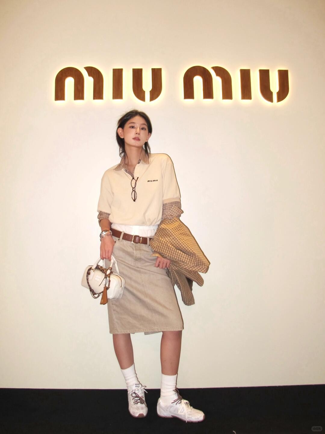 Mi*u 金属搭扣Nappa腰带