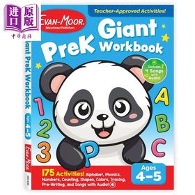 预售 【中商原版】Evan Moor Giant Prek Workbook 幼儿园小中班综合练习册 4-5岁 控笔练习 学龄前少儿英语启蒙 美国原版evanmoor