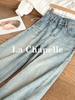 专柜实拍【莱赛尔+棉】拉夏贝尔/La Chapelle版正不挑人！高腰显瘦复古直筒牛仔裤弹力舒适百搭长裤 商品缩略图3