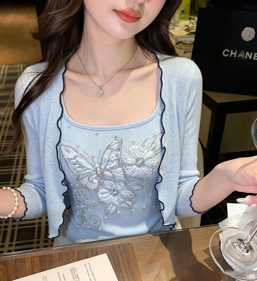 张心子【超百搭】法式重工精致刺绣吊带背心女夏装外穿内搭 U2604015 商品图4