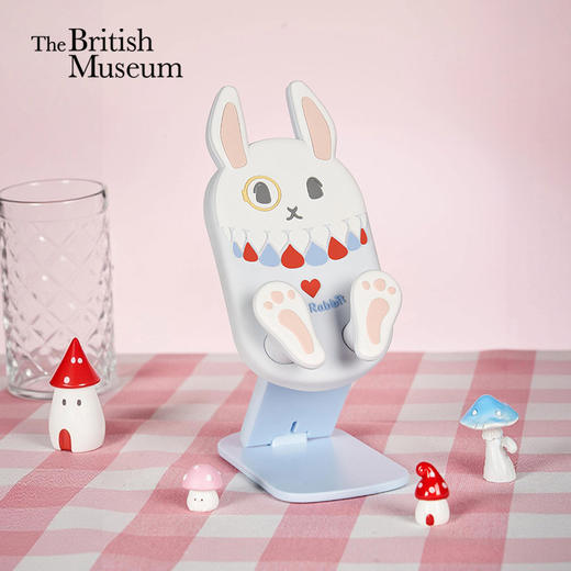 大英博物馆爱丽丝漫游奇境系列怀表兔懒人桌面折叠手机支架 商品图0