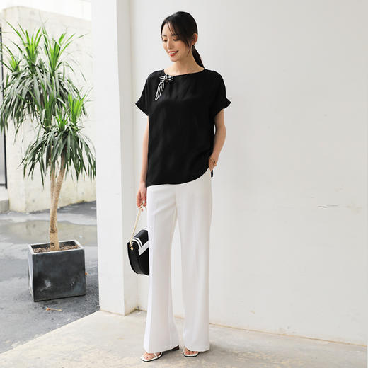 凯喜雅 蝴蝶缎套衫 100%桑蚕丝 商品图2