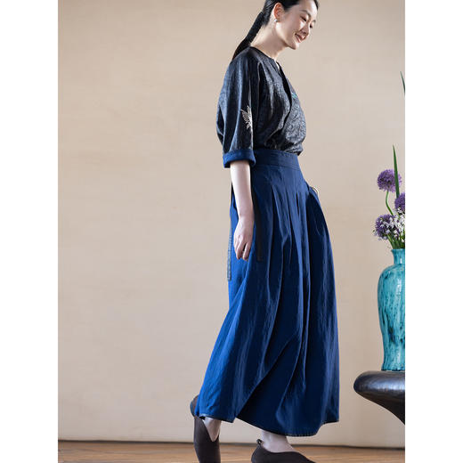 牧衣游原创重磅龟裂纹香云纱半身裙新款显瘦宽松百搭A字裙 四季说 商品图1