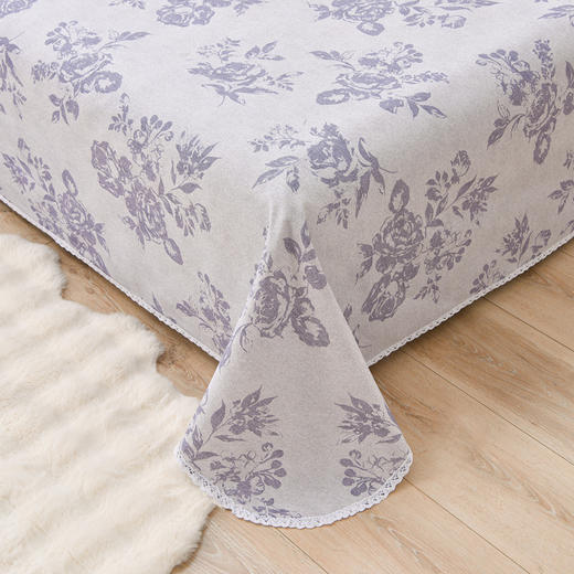 浪莎 家纺花边老粗布印花床单3件套 凉爽透气 亲肤老粗布 8款花色可选 商品图13