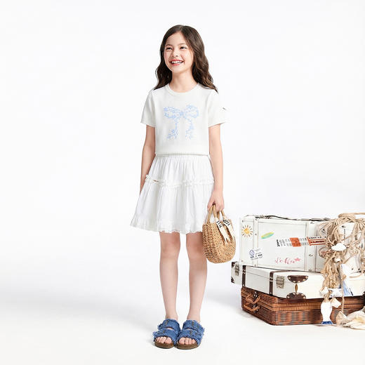 女童梭织短裙夏季新款安奈儿童装EG623711 商品图3