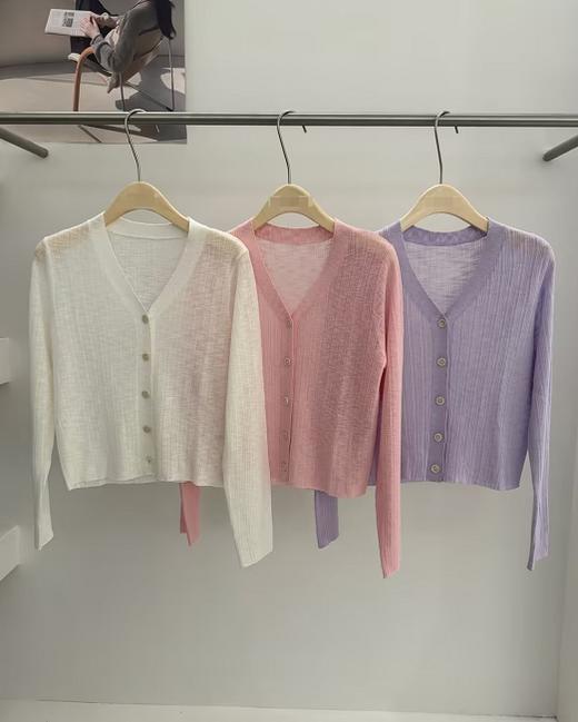 【门店同款】ENJOY夏季糖果色V领针织开衫 171545072 商品图0