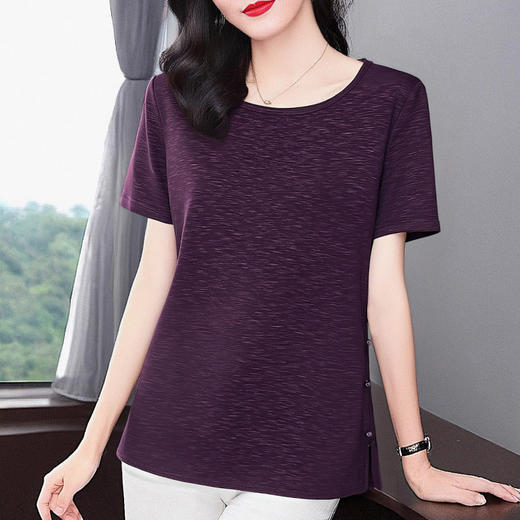 大码短袖t恤女2026年夏季新款半袖女装宽松显瘦女士减龄圆领上衣 商品图2
