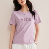 2026夏丝光棉新款字母亮片刺绣短袖t恤女显白玫瑰紫上衣修身速干   BY-W51 商品缩略图1