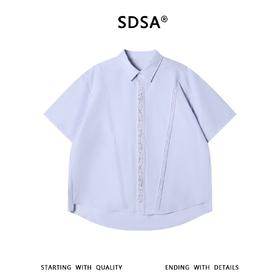 SDSA男装2026新款轻奢重工刺绣宽松短袖衬衫新中式通勤高级感上衣