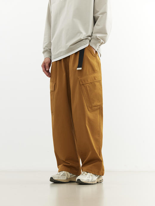 吃茶去chichaqu26春夏全棉洗宽松口袋工装长裤复古休闲男女 商品图0