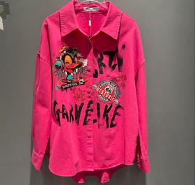 NC趣味图案大版长袖衬衫51220（红）春季161030090321