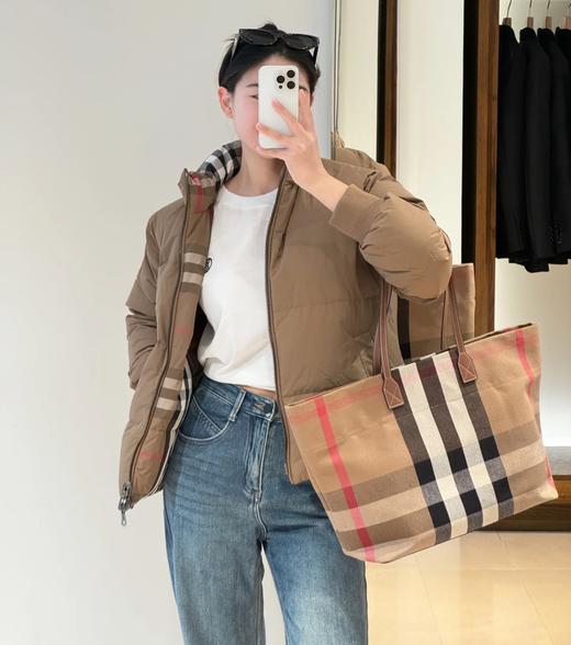 BBR经典条纹格设计黄麻帆布大托特包 商品图1