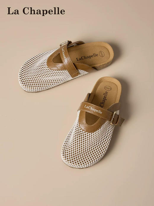 XY｜拉夏贝尔勃肯半拖鞋女新款夏季包头一脚蹬镂空网面透气凉拖鞋JWGZ690 商品图0