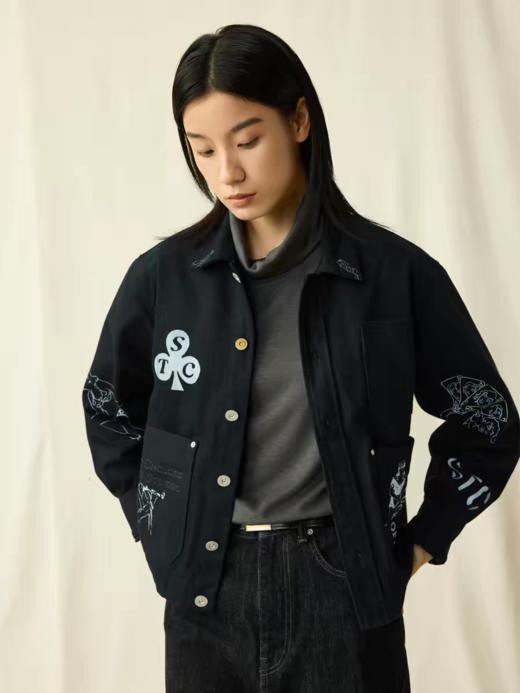 SUPERTOFU (SPTF)/CMKS-AW25-J277/手绘印花 数码直喷 复古做旧 工装翻领夹克外套 商品图2