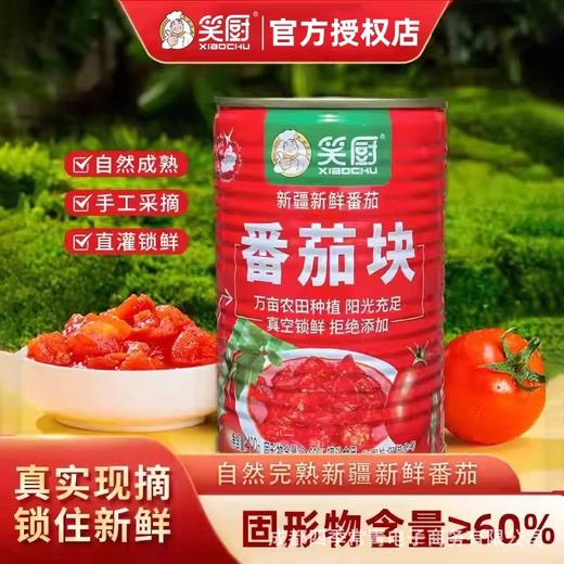 笑厨新疆西红柿块罐头400g番茄块新鲜自然成熟沙瓤0脂番茄碎 商品图1