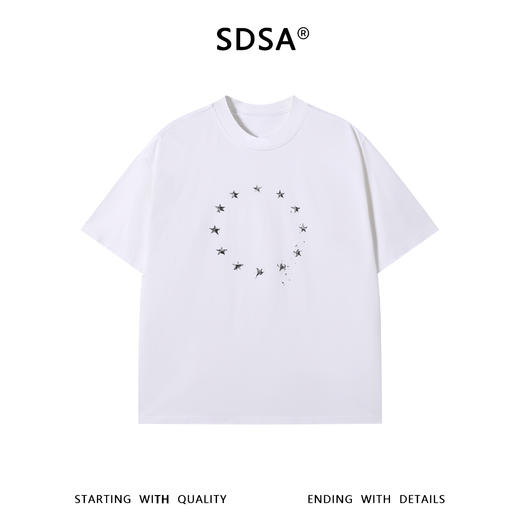 SDSA男装2026新款高贵轻奢时尚简约星星印花圆领短袖T恤百搭休闲 商品图0