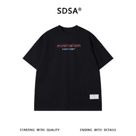 SDSA男装2026新款高贵轻奢极简字母印花宽松短袖T恤高级感上衣
