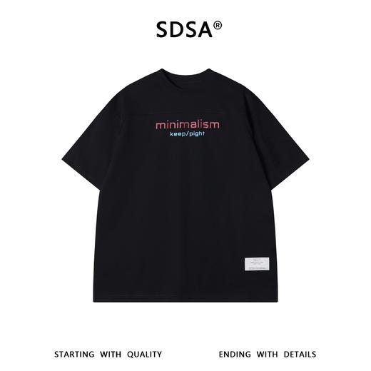 SDSA男装2026新款高贵轻奢极简字母印花宽松短袖T恤高级感上衣 商品图0