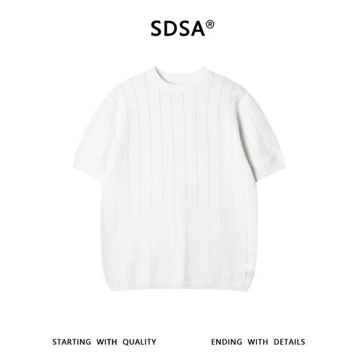 SDSA男装2026新款高贵轻奢老钱风肌理提花针织圆领短袖T恤百搭 商品图0