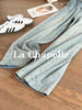 专柜实拍【莱赛尔+棉】拉夏贝尔/La Chapelle版正不挑人！高腰显瘦复古直筒牛仔裤弹力舒适百搭长裤 商品缩略图4