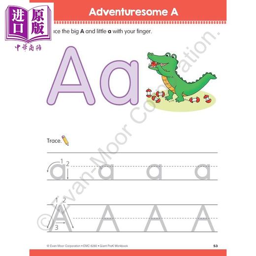 预售 【中商原版】Evan Moor Giant Prek Workbook 幼儿园小中班综合练习册 4-5岁 控笔练习 学龄前少儿英语启蒙 美国原版evanmoor 商品图3