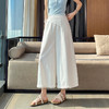 韩系设计感蕾丝拼接阔腿裤女春夏新款高腰显瘦宽松休闲七八分裤子   NDK-L637 商品缩略图3
