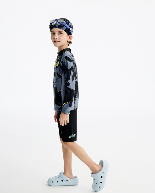 【店庆提前购】8楼爱慕儿童Aimer Kids色块风暴男孩五分泳裤2件套AK267L502，吊牌价299元 商品图1