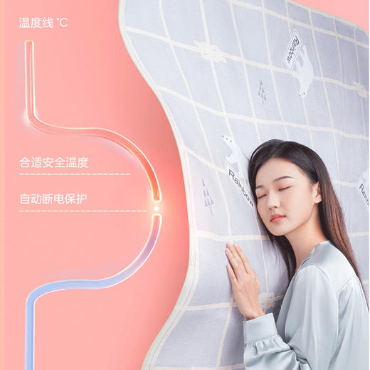 彩虹双温双控化纤印花双人电热毯1.8*1.5米 商品图3