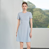 IWY/夏季短袖蓝色连衣裙女薄款气质显瘦职场通勤裙子工作服6Q11
 商品缩略图2