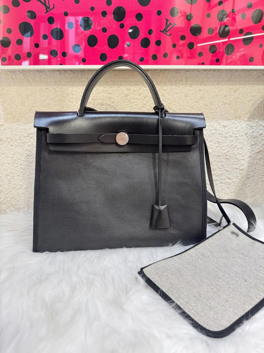 爱马仕 herbag31  黑白熊猫 防水布 斜挎包 商品图0