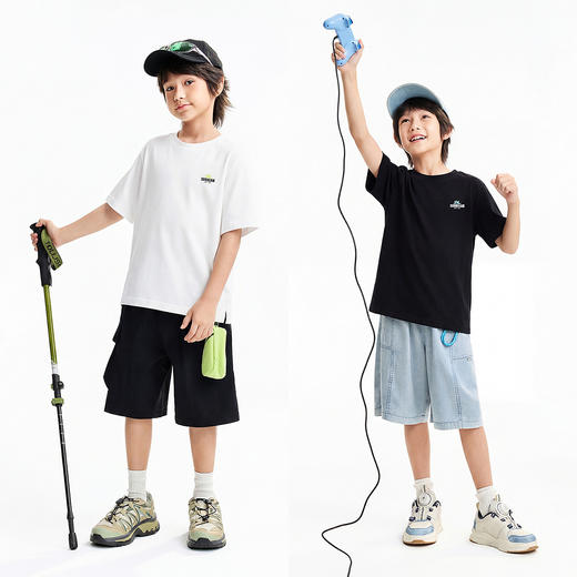 男女童圆领短袖针织衫夏季新款安奈儿童装EM621824 商品图3