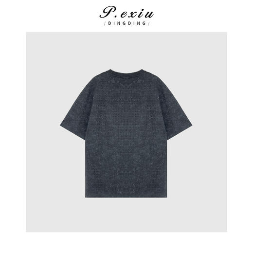 04-3潘依绣丁丁宠粉PanYiXiu/潘依绣100棉小香风细钻圆领宽松百搭短袖T恤21058T 商品图2