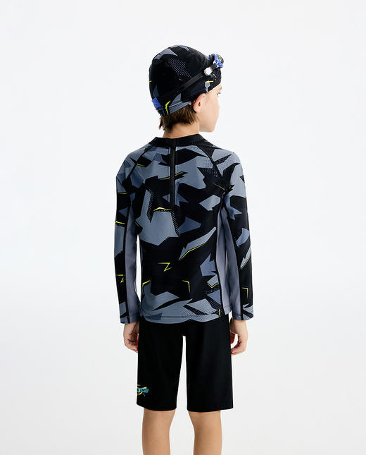 【店庆提前购】8楼爱慕儿童Aimer Kids色块风暴男孩五分泳裤2件套AK267L502，吊牌价299元 商品图2
