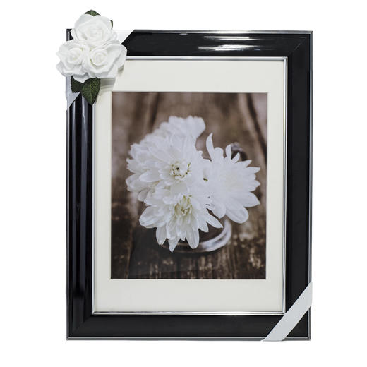 纯白遗像花相框装饰花仿真花遗像花造花家用殡仪馆悼念仪式用品 商品图0