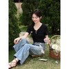 鹿向南【0417/20:00新品前1小时7折限量100件】微喇蓝色牛仔裤女 商品缩略图4
