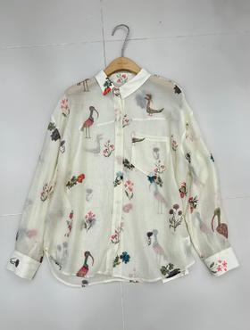 【门店同款】ENJOY夏季仙鹤丝感薄衬衣 171493735