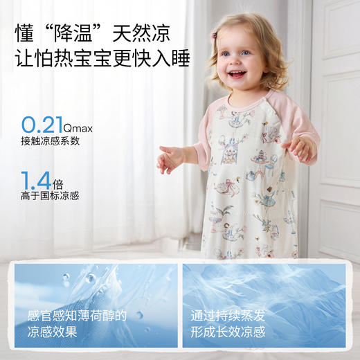 【宝宝安睡】嫚熙冰薄荷小凉皮婴儿睡袋春夏薄款透气儿童宝宝分腿防踢 商品图2