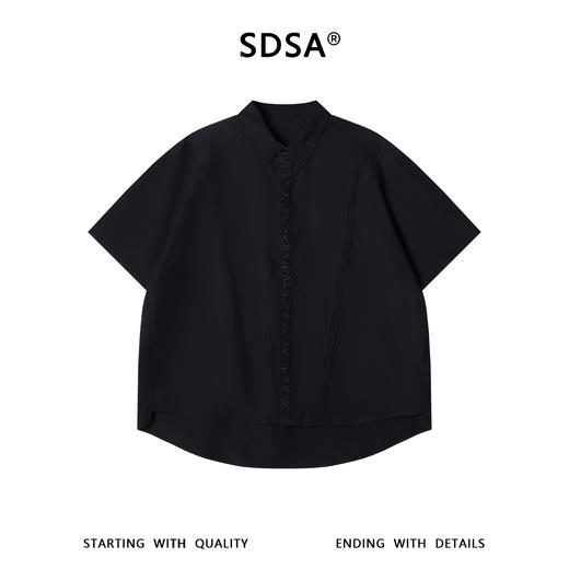 SDSA男装2026新款轻奢重工刺绣宽松短袖衬衫新中式通勤高级感上衣 商品图0