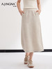 【清爽亚麻】阿菁娜春夏新款清爽亚麻半身裙天然材质吸湿排汗直筒微A遮胯显瘦F31X213001 商品缩略图3