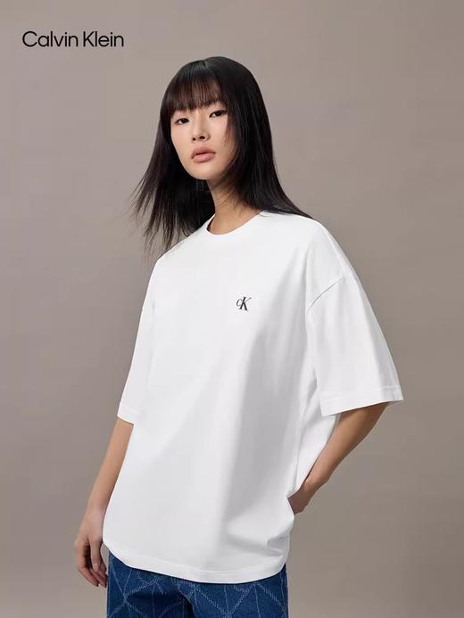 背后大刺绣+胸口小标，正肩宽松tee。基础全棉情侣字母t恤E041460 商品图6